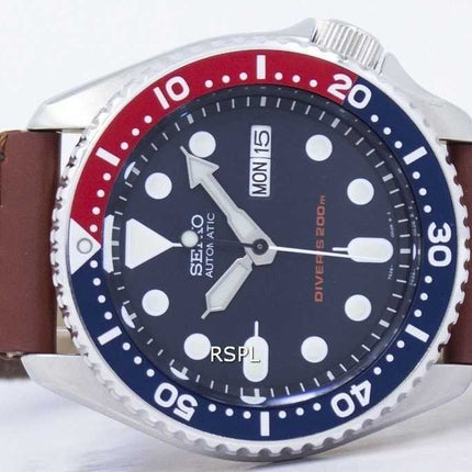 Orologio da uomo con cinturino in pelle Seiko Automatic Diver SKX009K1-NS1 200M