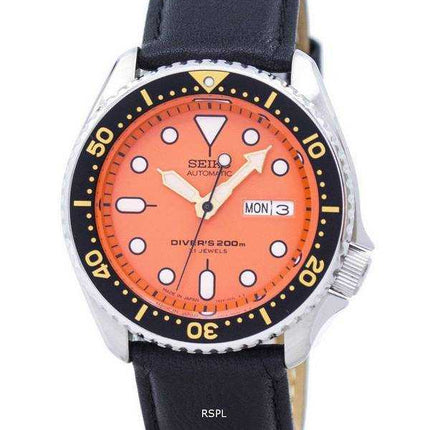 Seiko Automatic Diver's Ratio Orologio da uomo in pelle nera SKX011J1-LS10 200M