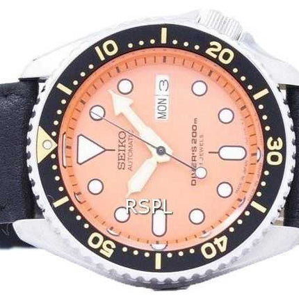 Seiko Automatic Diver's Ratio Orologio da uomo in pelle nera SKX011J1-LS10 200M
