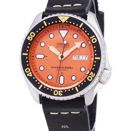 Orologio da uomo Seiko Automatic SKX011J1-LS14 da 200 M in Giappone con cinturino in pelle nera