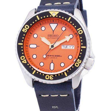 Orologio da uomo Seiko Automatic SKX011J1-LS15 da 200 M con cinturino in pelle blu scuro