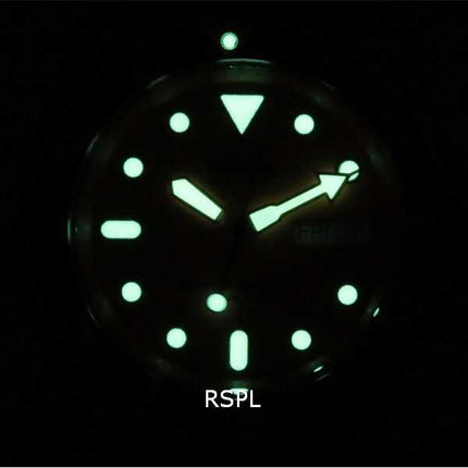 Orologio da uomo Seiko Automatic Diver&#39;s Ratio in pelle nera SKX011J1-var-LS2 200M
