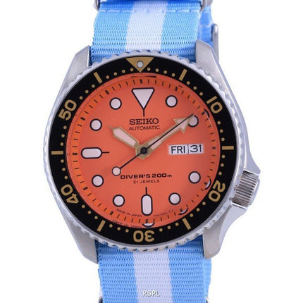 Orologio da uomo in poliestere SKX011J1-var-NATO24 200M di Seiko Automatic Diver&#39;s Japan Made