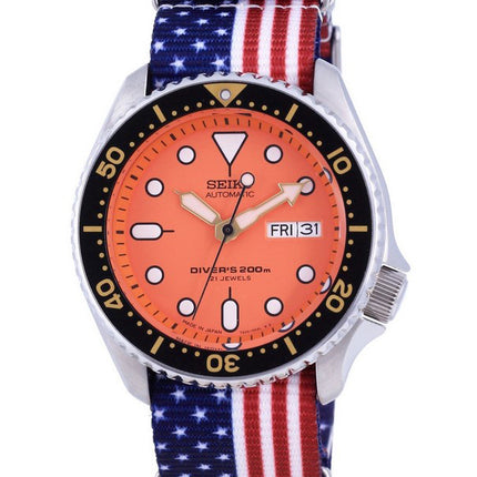 Orologio da uomo in poliestere SKX011J1-var-NATO27 200M di Seiko Automatic Diver&#39;s Japan Made