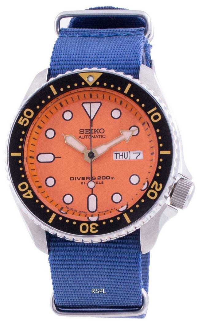 Seiko Automatic Diver's SKX011J1-var-NATO8 200M Orologio da uomo realizzato in Giappone