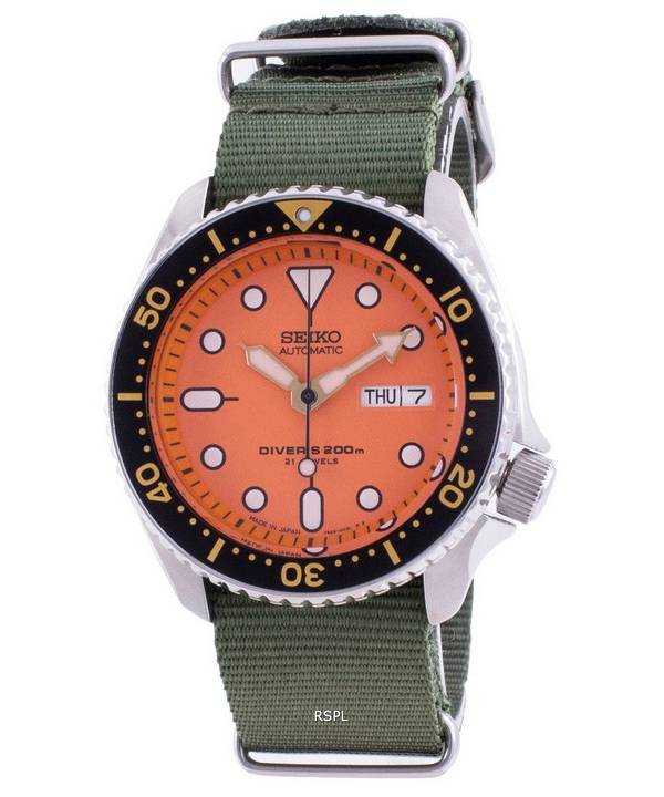 Seiko Automatic Diver's SKX011J1-var-NATO9 200M Orologio da uomo realizzato in Giappone