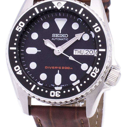 Orologio da uomo Seiko Automatic SKX013K1-MS2 Diver's 200M Brown Leather Strap