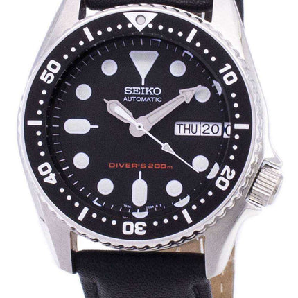 Orologio da uomo Seiko Automatic SKX013K1-MS5 Diver's 200M Black Leather Strap