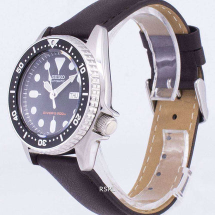 Orologio da uomo Seiko Automatic SKX013K1-MS6 Diver's 200M Cinturino in pelle marrone scuro