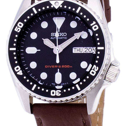 Orologio da uomo Seiko Automatic SKX013K1-MS7 Diver's 200M Brown Leather Strap