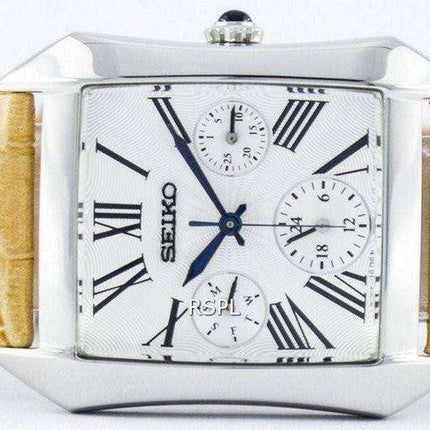 Orologio da donna Seiko rettangolare analogico al quarzo multifunzione SKY737P2