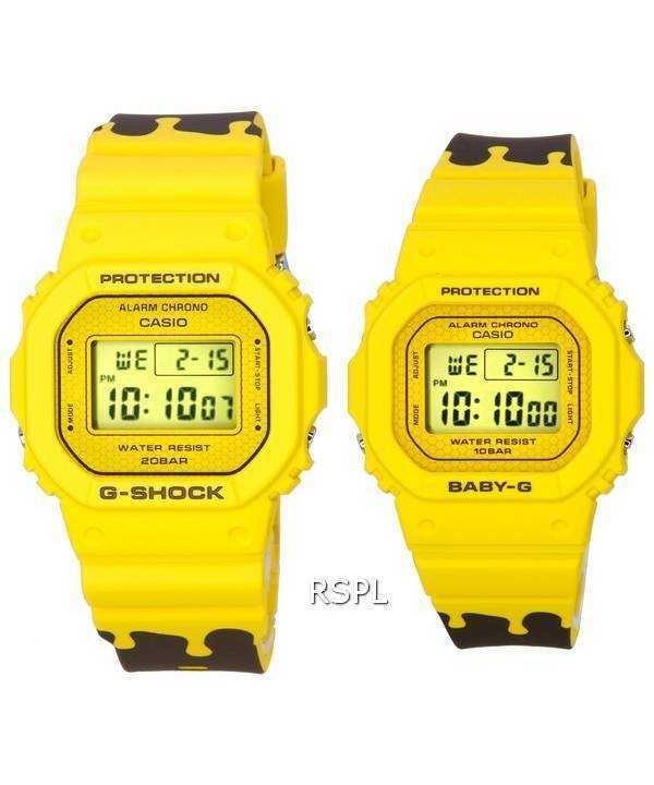Orologio da coppia Casio G-Shock e Baby-G digitale ispirato al miele in edizione limitata al quarzo SLV-22B-9 SLV22B-9