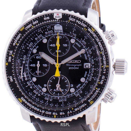 Orologio da uomo Seiko Pilot's Flight SNA411P1-VAR-LS10 Cronografo al quarzo 200M