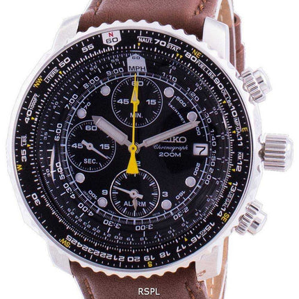 Orologio da uomo Seiko Pilot's Flight SNA411P1-VAR-LS12 Cronografo al quarzo 200M