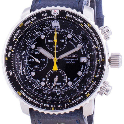 Orologio da uomo Seiko Pilot's Flight SNA411P1-VAR-LS13 Cronografo al quarzo 200M