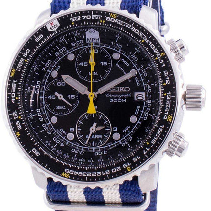 Orologio da uomo Seiko Pilot's Flight SNA411P1-VAR-NATO2 Cronografo al quarzo 200M