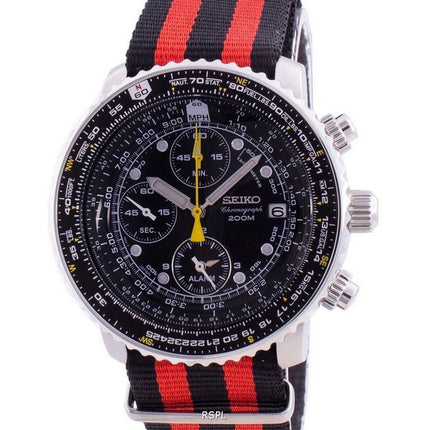 Orologio da uomo Seiko Pilot's Flight SNA411P1-VAR-NATO3 Cronografo al quarzo 200M