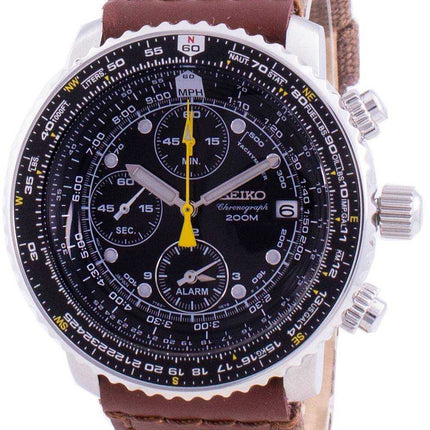 Orologio da uomo Seiko Pilot's Flight SNA411P1-VAR-NS1 Cronografo al quarzo 200M