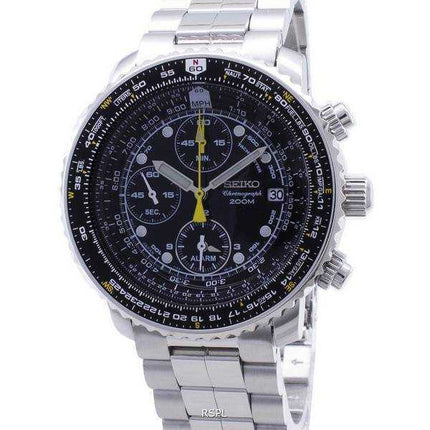 Orologio da uomo Seiko Flightmaster SNA411 SNA411P1 SNA411P Pilot's Flight Alarm Chronograph ricondizionato