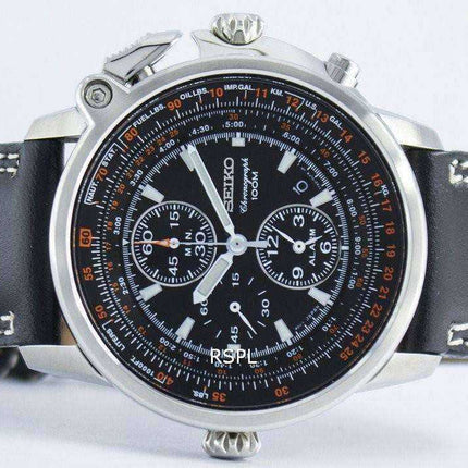 Seiko Pilot Chronograph Al quarzo Sveglia SNAB73 SNAB73P1 SNAB73P Orologio da uomo