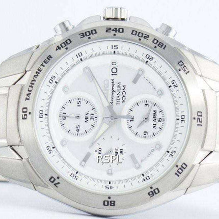 Orologio da uomo Seiko Titanium Cronografo al quarzo con sveglia Tachimetro SNAB87 SNAB87P1 SNAB87P