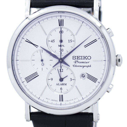 Orologio da uomo Seiko Premier al quarzo con allarme al quarzo SNAF77 SNAF77P1 SNAF77P