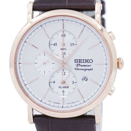 Orologio da uomo Seiko Premier al quarzo con allarme al quarzo SNAF82 SNAF82P1 SNAF82P