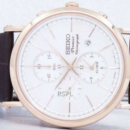 Orologio da uomo Seiko Premier al quarzo con allarme al quarzo SNAF82 SNAF82P1 SNAF82P