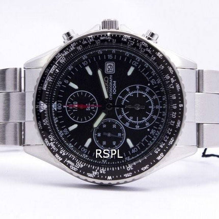 Orologio da uomo Seiko Flightmaster Pilot Slide Rule Cronografo SND253 SND253P1 SND253P ricondizionato
