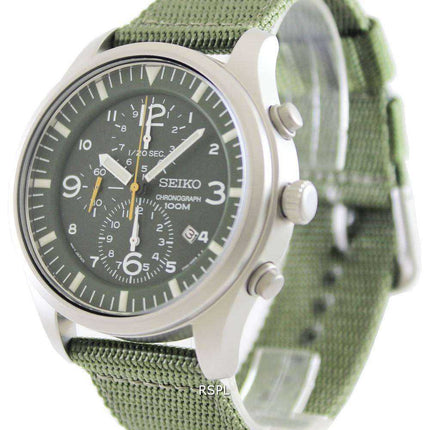 Orologio da uomo Seiko Chronograph Khaki Nylon Strap SNDA27 SNDA27P1 SNDA27P