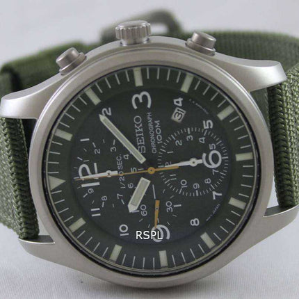 Orologio da uomo Seiko Chronograph Khaki Nylon Strap SNDA27 SNDA27P1 SNDA27P