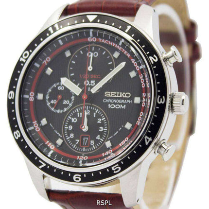 Seiko Chronograph Cinturino in pelle marrone 100M SNDF45 SNDF45P1 SNDF45P Orologio da uomo