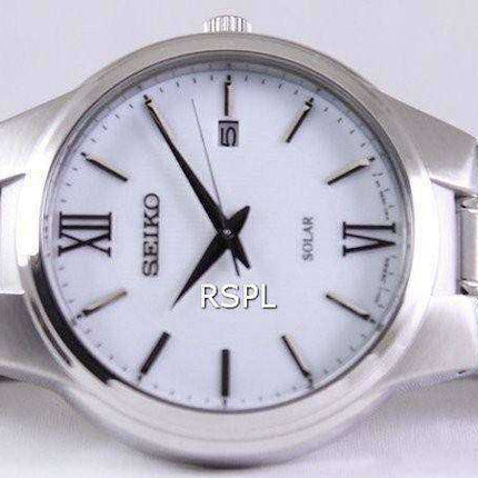 Orologio da uomo Seiko Solar White Dial SNE385 SNE385P1 SNE385P