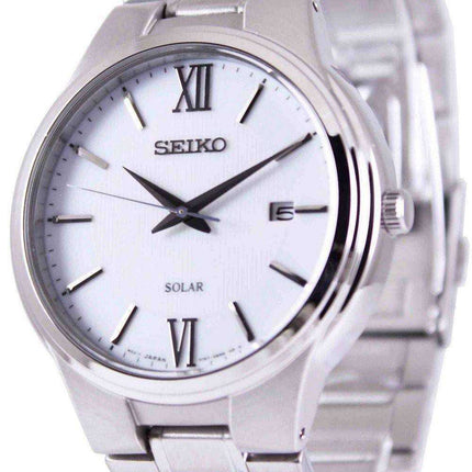 Orologio da uomo Seiko Solar White Dial SNE385 SNE385P1 SNE385P