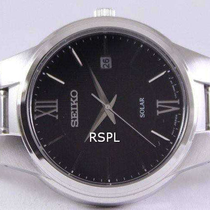 Orologio da uomo Seiko Solar quadrante nero SNE387 SNE387P1 SNE387P