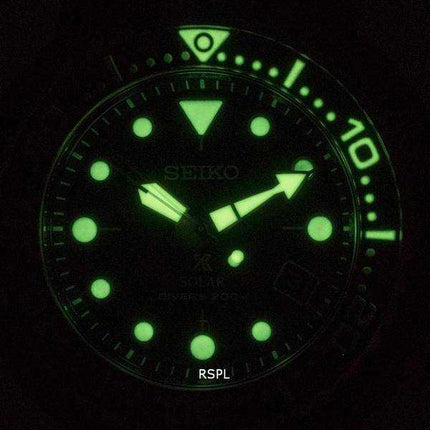 Orologio da uomo Seiko Prospex Solar Diver's quadrante nero SNE556P1 SNE556P 200M
