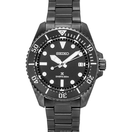 Orologio da uomo Seiko Prospex in acciaio inossidabile con quadrante nero e solare subacqueo SNE599P1 200M