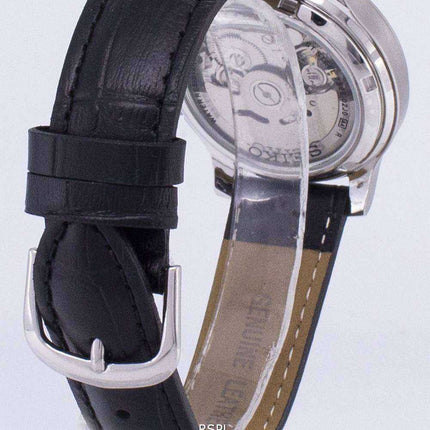 Orologio da uomo con cinturino in pelle nera automatica Seiko 5 Military SNK803K2-SS1