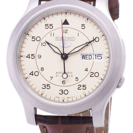 Orologio da uomo con cinturino in pelle marrone automatico Seiko 5 Military SNK803K2-SS2