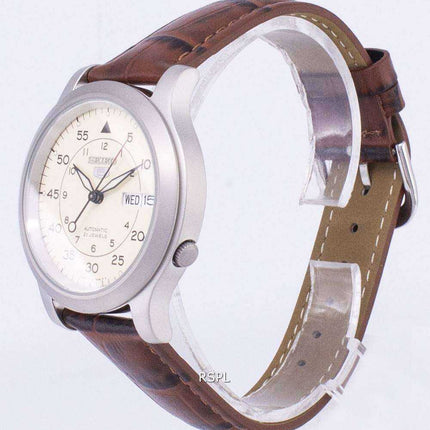 Orologio da uomo con cinturino in pelle marrone automatico Seiko 5 Military SNK803K2-SS2