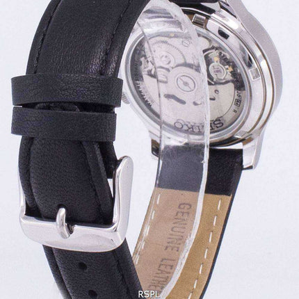 Orologio da uomo con cinturino in pelle nera automatica Seiko 5 Military SNK803K2-SS3