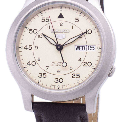 Orologio da uomo con cinturino in pelle marrone automatico Seiko 5 Military SNK803K2-SS4