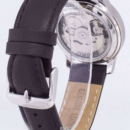 Orologio da uomo con cinturino in pelle marrone automatico Seiko 5 Military SNK803K2-SS4
