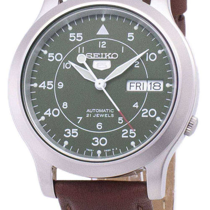 Orologio da uomo con cinturino in pelle marrone automatico Seiko 5 Military SNK805K2-SS5