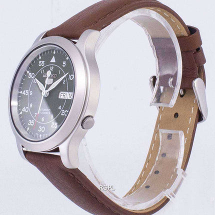 Orologio da uomo con cinturino in pelle marrone automatico Seiko 5 Military SNK805K2-SS5