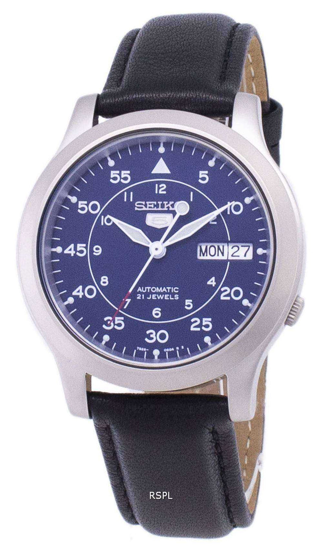 Orologio da uomo Seiko 5 Military SNK807K2-SS3 automatico cinturino in pelle nera