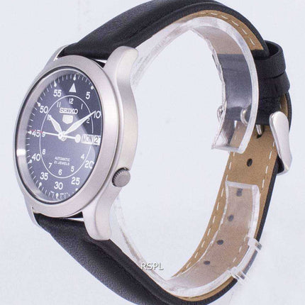 Orologio da uomo Seiko 5 Military SNK807K2-SS3 automatico cinturino in pelle nera
