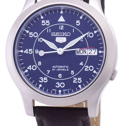 Orologio da uomo con cinturino in pelle marrone automatico Seiko 5 Military SNK807K2-SS4