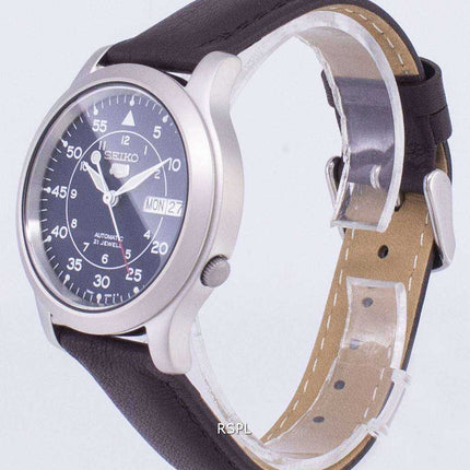 Orologio da uomo con cinturino in pelle marrone automatico Seiko 5 Military SNK807K2-SS4