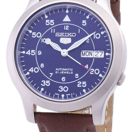 Orologio da uomo con cinturino in pelle marrone automatico Seiko 5 Military SNK807K2-SS5